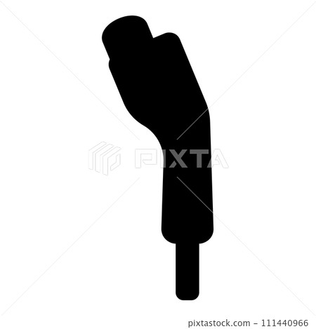 Electric car charger charging plug Ev icon black color vector illustration image flat style 111440966