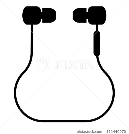 Vacuum headphones wired wireless icon black color vector illustration image flat style Vacuum headphones wired wireless icon black color vector illustration image flat style 111440970