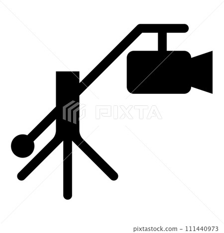 Camera crane video movie dv camcorder television icon black color vector illustration image flat style 111440973