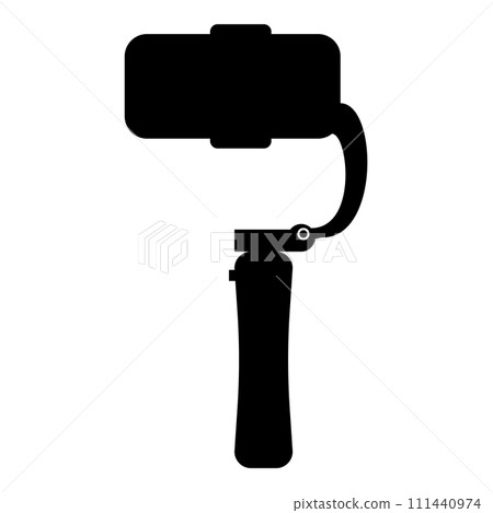 Gimbal mobile stabilizer for smartphone camera cell phone steady cam icon black color vector illustration image flat style 111440974