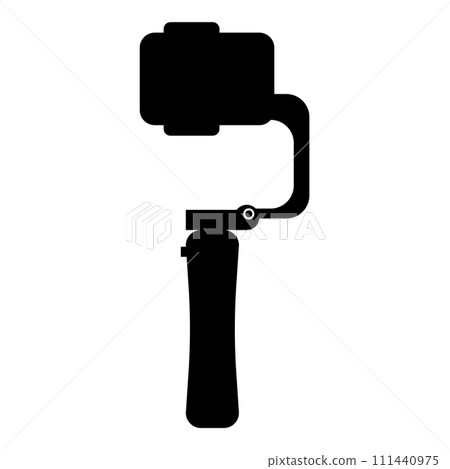 Gimbal mobile stabilizer for smartphone camera cell phone steady cam icon black color vector illustration image flat style Gimbal mobile stabilizer for smartphone camera cell phone steady cam icon black color vector illustration image flat style 111440975