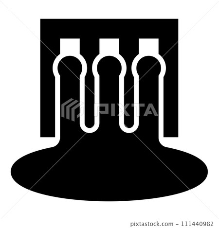 Hydro dam hydroelectric water power station hydropower energy technology plant powerhouse icon black color vector illustration image flat style 111440982