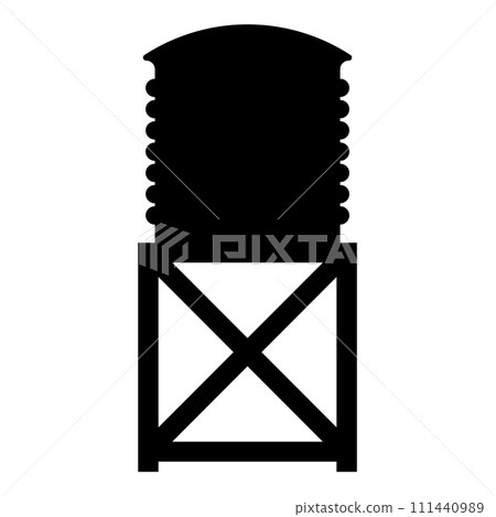 Water tower tank storage industrial construction icon black color vector illustration image flat style 111440989