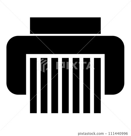 Paper shredder confidential paper grinder document office tools icon black color vector illustration image flat style 111440996