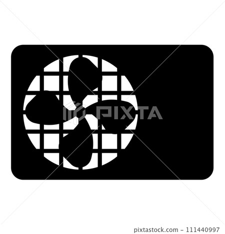 Air conditioner fan equipment system icon black color vector illustration image flat style 111440997