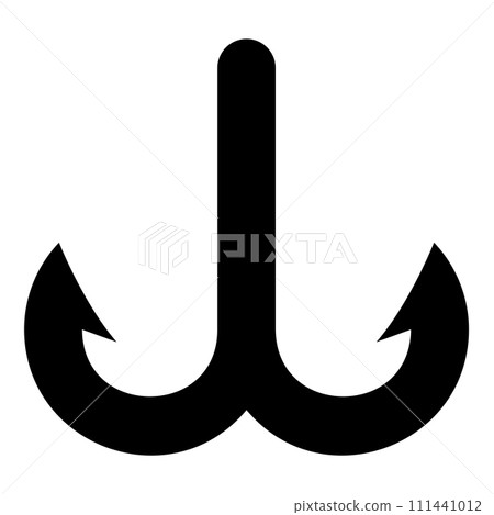 Fish hook anchor sea fishhook icon black color vector illustration image flat style Fish hook anchor sea fishhook icon black color vector illustration image flat style 111441012