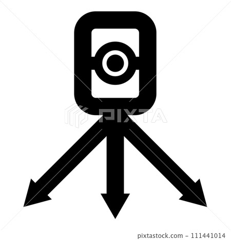 Theodolite survey equipment for measurements on tripod geodetic device tacheometer research level instrument geodesy tool icon black color vector illustration image flat style Theodolite survey equipment for measurements on tripod geodetic device tacheometer research level instrument geodesy tool icon black color vector illustration image flat style 111441014