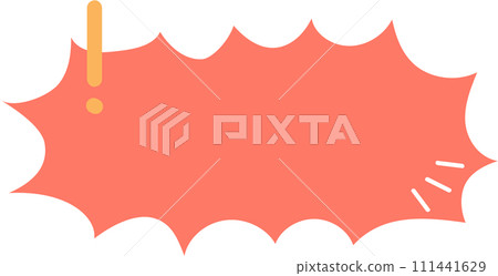 Colorful pastel orange color speech bubble balloon with exclamation mark, icon sticker memo keyword planner text box banner, flat png transparent element design 111441629