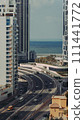 Vertical photo background of road tower JBR beach residence Dubai UAE 111441772
