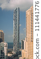 Vertical photo background of road tower JBR beach residence Dubai UAE 111441776