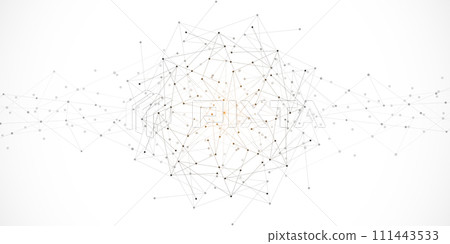 Abstract fractal background and geometric pattern with connecting dots and lines. Vector illustration 111443533