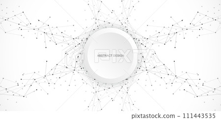 Abstract background and geometric pattern with connecting the dots and lines. Networking concept, internet connection and global communication. Vector illustration Abstract background and geometric pattern with connecting the dots and lines. Networking concept, internet connection and global communication. Vector illustration 111443535