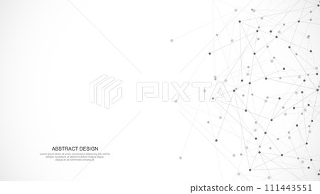 Abstract background and geometric pattern with connecting the dots and lines. Networking concept, internet connection and global communication. Vector illustration Abstract background and geometric pattern with connecting the dots and lines. Networking concept, internet connection and global communication. Vector illustration 111443551