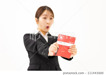 Young woman business 20s bankbook 111443880