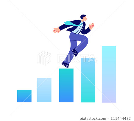 Business man running to reach higher target. Ambition to success 111444482