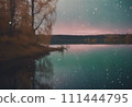 star floating on the lake 111444795