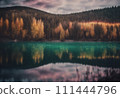 The view reflected on the lake 111444796