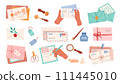 Set of various envelopes, letters, stamps and postal stationery. 111445010