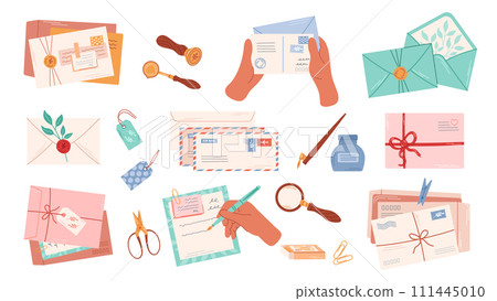 Set of various envelopes, letters, stamps and postal stationery. Set of various envelopes, letters, stamps and postal stationery. 111445010