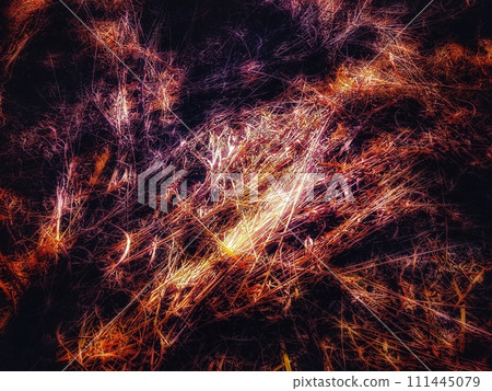A winter landscape covered in purple and brown straw A winter landscape covered in purple and brown straw 111445079