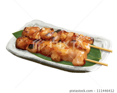 With yakitori (sauce) plate 111446412