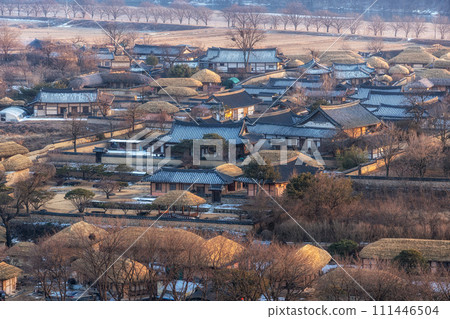 Andong Hahoe Folk Village viewed from above Andong Hahoe Folk Village viewed from above 111446504