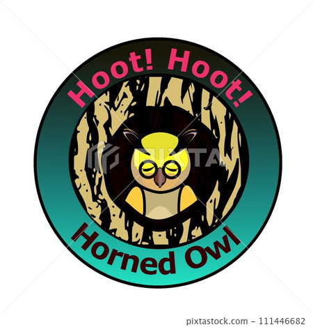 Illustration of a long-eared owl and owl 111446682