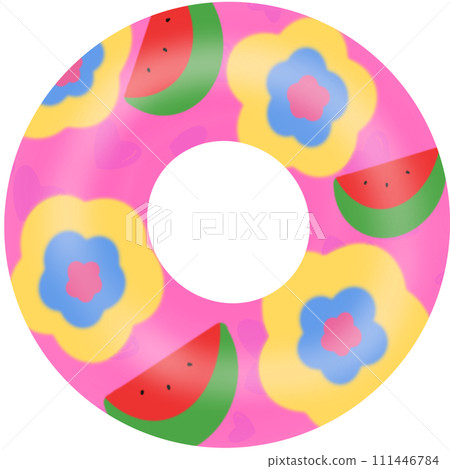 Rubber ring swimming pool summer clipart 111446784