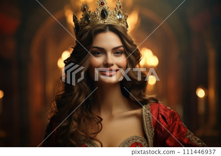 A beautiful girl wearing the crown of a winning beauty queen A beautiful girl wearing the crown of a winning beauty queen 111446937