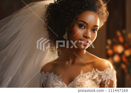 Beautiful young African American bride Beautiful young African American bride 111447168