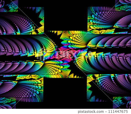 Computer generated colorful fractal artwork 111447675