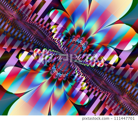 Computer generated abstract colorful fractal artwork 111447701