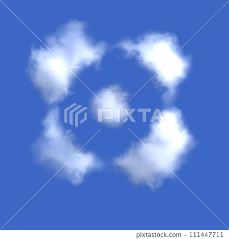 Abstract graphics symbol created from realistic clouds 111447711