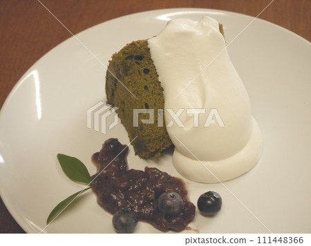 Chiffon cake on a plate Chiffon cake on a plate 111448366