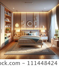 bedroom in the modern style with bed 111448424