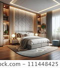 luxury bedroom in modern style with wooden floor 111448425