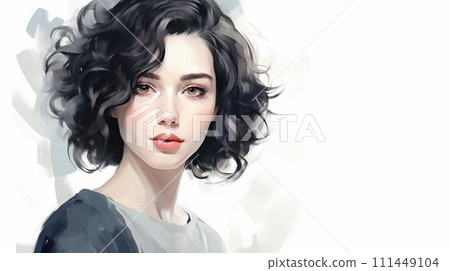 手绘时尚漂亮的女人插画 111449104