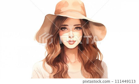 手绘时尚漂亮的女人插画 111449113