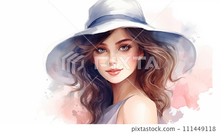 Hand drawn illustration of fashionable beautiful woman 111449118
