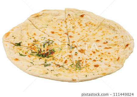 Caucasian flatbread khychin with herbs 111449824