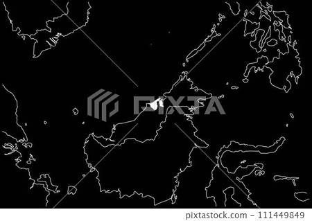 Brunei map Asia black background 111449849
