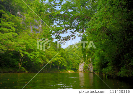 東北部、猊鼻溪、乘船、在桃源峽等美麗風景中舒適乘船的形象 - 岩手縣一關市 (3) 111450316