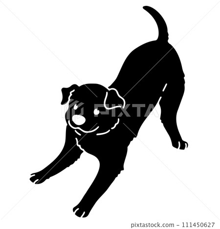 簡單可愛的羅威納犬剪影邀請您一起玩。 111450627