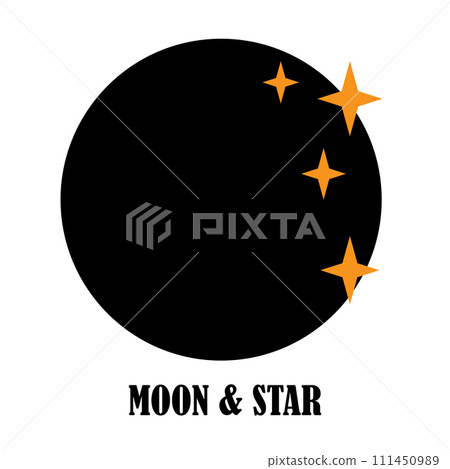 Moon and stars icon Moon and stars icon 111450989