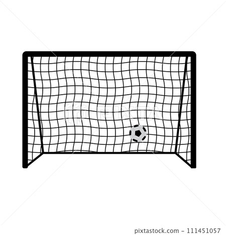 The ball goes into the goal logo The ball goes into the goal logo 111451057