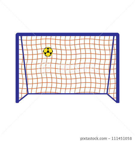 The ball goes into the goal logo 111451058