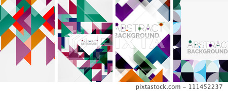Set of triangle pattern poster backgrounds. Vector illustration For Wallpaper, Banner, Background, Card, Book Illustration, landing page 111452237