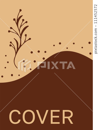 Vector notebook autumn cover. Background with twigs, branches. Brown and beige autumn colors. Vector notebook autumn cover. Background with twigs, branches. Brown and beige autumn colors. 111452572