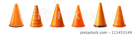 Traffic cone vector set isolated on white background 111453149