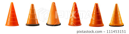 Traffic cone vector set isolated on white background Traffic cone vector set isolated on white background 111453151